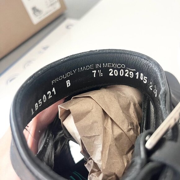 Lane Boots LEXINGTON Womens Black Wedges 7.5 Western Sandals Cowgirl Wooden Heel - Picture 9 of 11